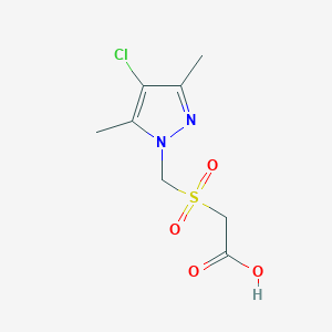 molecular formula C8H11ClN2O4S B3362673 2-(((4-氯-3,5-二甲基-1H-吡唑-1-基)甲基)磺酰基)乙酸 CAS No. 1006319-32-9