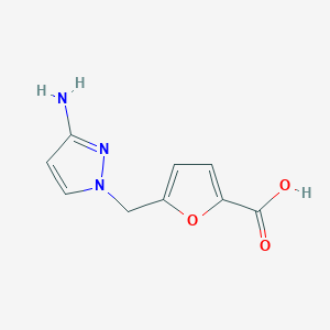 molecular formula C9H9N3O3 B3362683 5-[(3-amino-1H-pyrazol-1-yl)methyl]furan-2-carboxylic acid CAS No. 1006348-95-3
