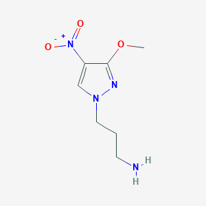 molecular formula C7H12N4O3 B3362690 3-(3-methoxy-4-nitro-1H-pyrazol-1-yl)propan-1-amine CAS No. 1006442-43-8