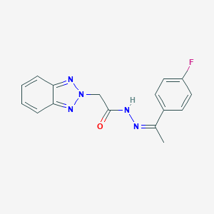 molecular formula C16H14FN5O B336271 2-(2H-1,2,3-benzotriazol-2-yl)-N'-[1-(4-fluorophenyl)ethylidene]acetohydrazide 