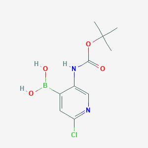 molecular formula C10H14BClN2O4 B3362722 (5-((tert-Butoxycarbonyl)amino)-2-chloropyridin-4-yl)boronic acid CAS No. 1006689-23-1