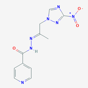 molecular formula C11H11N7O3 B336274 N'-(2-{3-nitro-1H-1,2,4-triazol-1-yl}-1-methylethylidene)isonicotinohydrazide 
