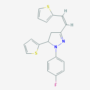 molecular formula C19H15FN2S2 B336275 1-(4-fluorophenyl)-5-(2-thienyl)-3-[2-(2-thienyl)vinyl]-4,5-dihydro-1H-pyrazole 