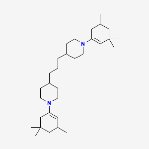 molecular formula C31H54N2 B3362773 1-(3,3,5-Trimethyl-1-cyclohexen-1-YL)-4-[3-[1-(3,5,5-trimethyl-1-cyclohexen-1-YL)-4-piperidyl]propyl]piperidine CAS No. 101012-79-7