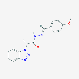 molecular formula C17H17N5O2 B336278 2-(1H-benzotriazol-1-yl)-N'-[(E)-(4-methoxyphenyl)methylidene]propanehydrazide 
