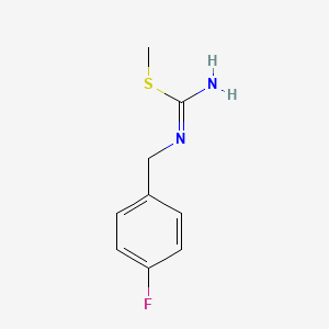 molecular formula C9H11FN2S B3362786 N-[(4-Fluorophenyl)methyl]carbamimidothioic acid methyl ester CAS No. 1011347-39-9