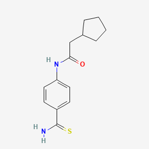 molecular formula C14H18N2OS B3362809 N-(4-carbamothioylphenyl)-2-cyclopentylacetamide CAS No. 1016493-76-7