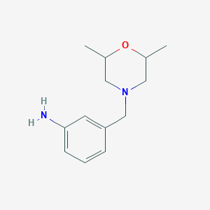 molecular formula C13H20N2O B3362815 3-[(2,6-Dimethylmorpholin-4-YL)methyl]aniline CAS No. 1016493-94-9