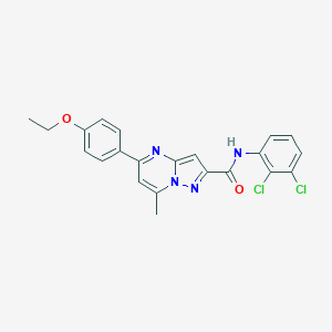 molecular formula C22H18Cl2N4O2 B336282 N-(2,3-dichlorophenyl)-5-(4-ethoxyphenyl)-7-methylpyrazolo[1,5-a]pyrimidine-2-carboxamide 