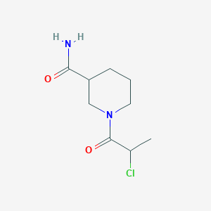 molecular formula C9H15ClN2O2 B3362824 1-(2-氯丙酰基)哌啶-3-甲酰胺 CAS No. 1016506-44-7