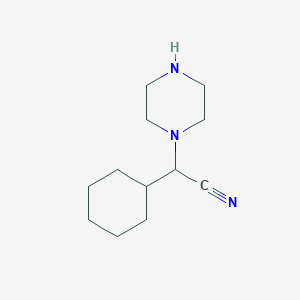molecular formula C12H21N3 B3362843 2-Cyclohexyl-2-(piperazin-1-yl)acetonitrile CAS No. 1016516-59-8