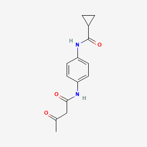 molecular formula C14H16N2O3 B3362850 N-[4-(3-Oxobutanamido)phenyl]cyclopropanecarboxamide CAS No. 1016530-73-6