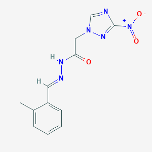 molecular formula C12H12N6O3 B336288 2-{3-nitro-1H-1,2,4-triazol-1-yl}-N'-(2-methylbenzylidene)acetohydrazide 