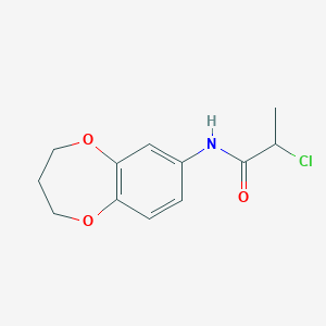 molecular formula C12H14ClNO3 B3362884 2-chloro-N-(3,4-dihydro-2H-1,5-benzodioxepin-7-yl)propanamide CAS No. 1016686-81-9