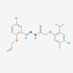 molecular formula C22H24Br2N2O3 B336290 N'-[2-(allyloxy)-5-bromobenzylidene]-2-(4-bromo-2-isopropyl-5-methylphenoxy)acetohydrazide 