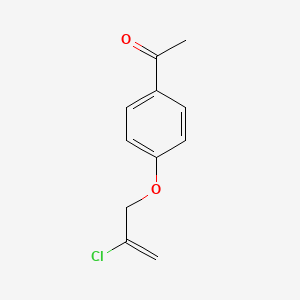 molecular formula C11H11ClO2 B3362917 1-{4-[(2-Chloroprop-2-en-1-yl)oxy]phenyl}ethan-1-one CAS No. 1016723-17-3