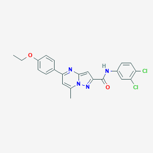 molecular formula C22H18Cl2N4O2 B336293 N-(3,4-dichlorophenyl)-5-(4-ethoxyphenyl)-7-methylpyrazolo[1,5-a]pyrimidine-2-carboxamide 