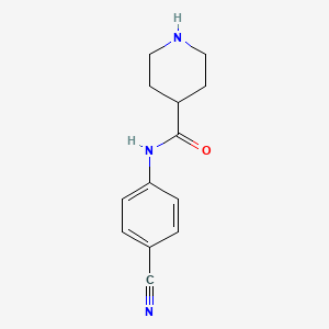 molecular formula C13H15N3O B3362934 N-(4-氰基苯基)哌啶-4-甲酰胺 CAS No. 1016734-18-1
