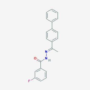 molecular formula C21H17FN2O B336294 N'-[(1E)-1-(biphenyl-4-yl)ethylidene]-3-fluorobenzohydrazide 