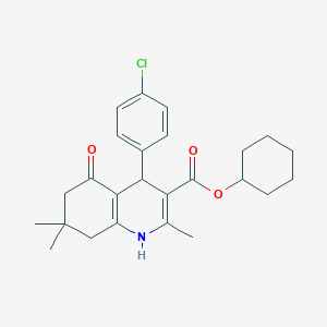 molecular formula C25H30ClNO3 B336295 Cyclohexyl 4-(4-chlorophenyl)-2,7,7-trimethyl-5-oxo-1,4,5,6,7,8-hexahydro-3-quinolinecarboxylate 