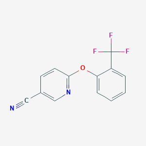 molecular formula C13H7F3N2O B3362952 6-[2-(Trifluoromethyl)phenoxy]pyridine-3-carbonitrile CAS No. 1016747-55-9