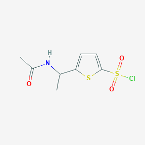 molecular formula C8H10ClNO3S2 B3362954 5-(1-Acetamidoethyl)thiophene-2-sulfonyl chloride CAS No. 1016749-39-5