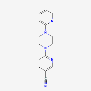 molecular formula C15H15N5 B3362961 6-[4-(Pyridin-2-yl)piperazin-1-yl]pyridine-3-carbonitrile CAS No. 1016752-61-6