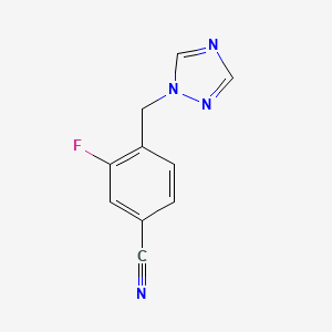 molecular formula C10H7FN4 B3362968 3-fluoro-4-(1H-1,2,4-triazol-1-ylmethyl)benzonitrile CAS No. 1016753-56-2