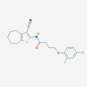 molecular formula C21H23ClN2O2S B336302 4-(4-chloro-2-methylphenoxy)-N-(3-cyano-5,6,7,8-tetrahydro-4H-cyclohepta[b]thiophen-2-yl)butanamide 
