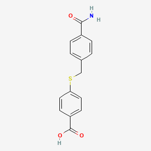 4-{[(4-Carbamoylphenyl)methyl]sulfanyl}benzoic acid