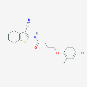 molecular formula C20H21ClN2O2S B336315 4-(4-chloro-2-methylphenoxy)-N-(3-cyano-4,5,6,7-tetrahydro-1-benzothiophen-2-yl)butanamide 