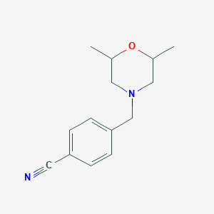 molecular formula C14H18N2O B3363154 4-[(2,6-Dimethylmorpholin-4-yl)methyl]benzonitrile CAS No. 1017022-17-1