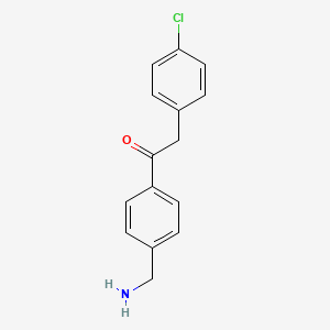 molecular formula C15H14ClNO B3363247 1-(4-(Aminomethyl)phenyl)-2-(4-chlorophenyl)ethanone CAS No. 1017781-61-1