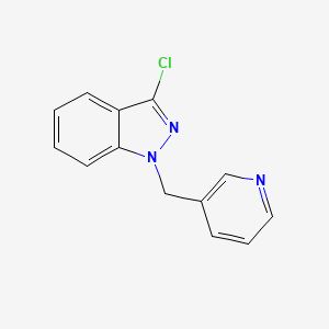 molecular formula C13H10ClN3 B3363255 3-Chloro-1-(pyridin-3-ylmethyl)-1H-indazole CAS No. 1017781-90-6