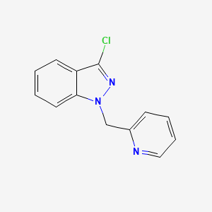 molecular formula C13H10ClN3 B3363261 3-Chloro-1-(pyridin-2-ylmethyl)-1H-indazole CAS No. 1017781-92-8