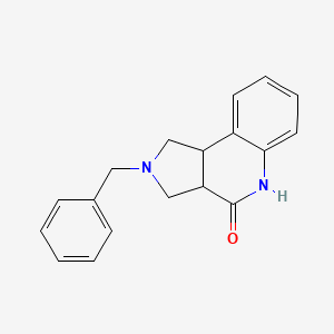 molecular formula C18H18N2O B3363266 2-Benzyl-1,2,3,3a,5,9b-hexahydro-pyrrolo[3,4-c]quinolin-4-one CAS No. 1017782-21-6