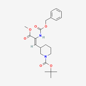 molecular formula C22H30N2O6 B3363272 3-(2-Benzyloxycarbonylamino-2-methoxycarbonyl-vinyl)-piperidine-1-carboxylic acid tert-butyl ester CAS No. 1017789-37-5