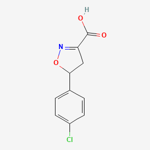 molecular formula C10H8ClNO3 B3363278 5-(4-Chlorophenyl)-4,5-dihydroisoxazole-3-carboxylic acid CAS No. 1018051-43-8