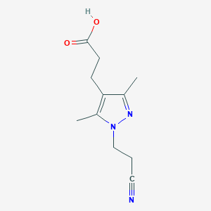 molecular formula C11H15N3O2 B3363323 3-[1-(2-氰基乙基)-3,5-二甲基-1H-吡唑-4-基]丙酸 CAS No. 1019074-26-0