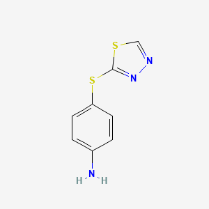 molecular formula C8H7N3S2 B3363338 4-(1,3,4-噻二唑-2-硫基)苯胺 CAS No. 1019121-55-1