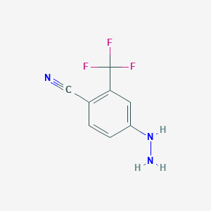 molecular formula C8H6F3N3 B3363423 4-Hydrazinyl-2-(trifluoromethyl)benzonitrile CAS No. 1023795-47-2