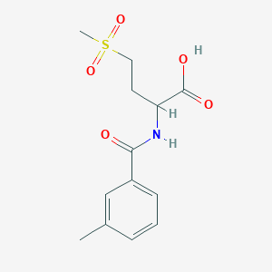 molecular formula C13H17NO5S B3363441 4-Methanesulfonyl-2-[(3-methylphenyl)formamido]butanoic acid CAS No. 1025058-90-5