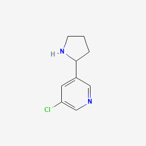molecular formula C9H11ClN2 B3363451 3-Chloro-5-pyrrolidin-2-yl-pyridine CAS No. 1025976-52-6