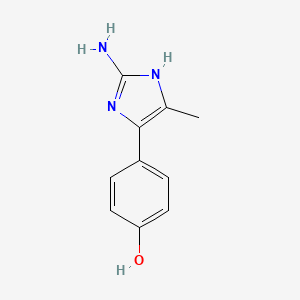 molecular formula C10H11N3O B3363484 4-(2-Amino-5-methyl-1H-imidazol-4-yl)phenol CAS No. 103037-99-6
