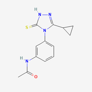 molecular formula C13H14N4OS B3363509 N-[3-(3-环丙基-5-硫代-4H-1,2,4-三唑-4-基)苯基]乙酰胺 CAS No. 1031130-96-7