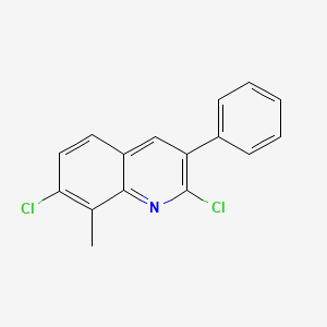 molecular formula C16H11Cl2N B3363536 2,7-Dichloro-8-methyl-3-phenylquinoline CAS No. 1031928-02-5