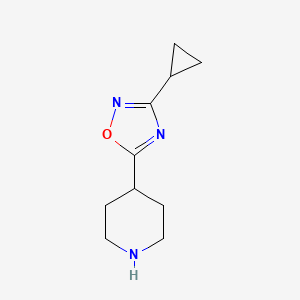 molecular formula C10H15N3O B3363602 4-(3-Cyclopropyl-1,2,4-oxadiazol-5-YL)piperidine CAS No. 1036461-01-4