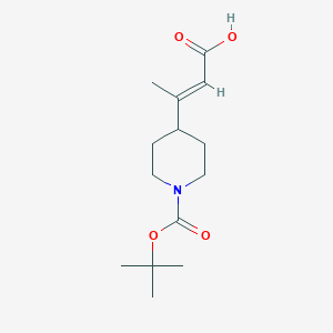 molecular formula C14H23NO4 B3363615 (E)-3-(1-(tert-Butoxycarbonyl)piperidin-4-yl)but-2-enoic acid CAS No. 1037754-65-6