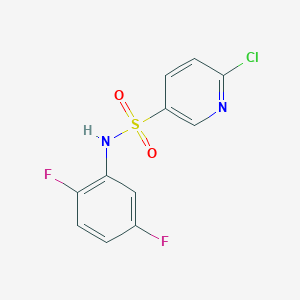 molecular formula C11H7ClF2N2O2S B3363641 6-chloro-N-(2,5-difluorophenyl)pyridine-3-sulfonamide CAS No. 1040084-43-2