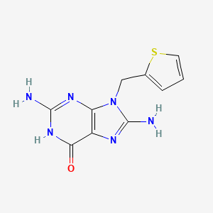 molecular formula C10H10N6OS B3363652 8-Amino-9-(2-thienylmethyl)guanine CAS No. 104162-90-5